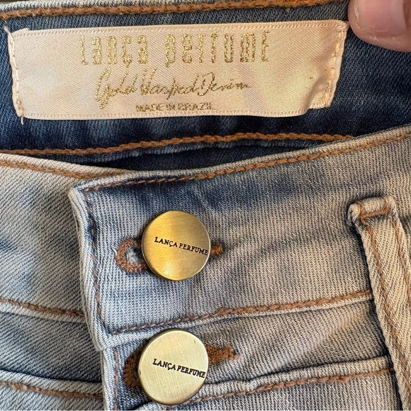 Lanca Perfume Light Wash Jeans Stretch Distressed Brazilian 36 Skinny - Picture 8 of 14